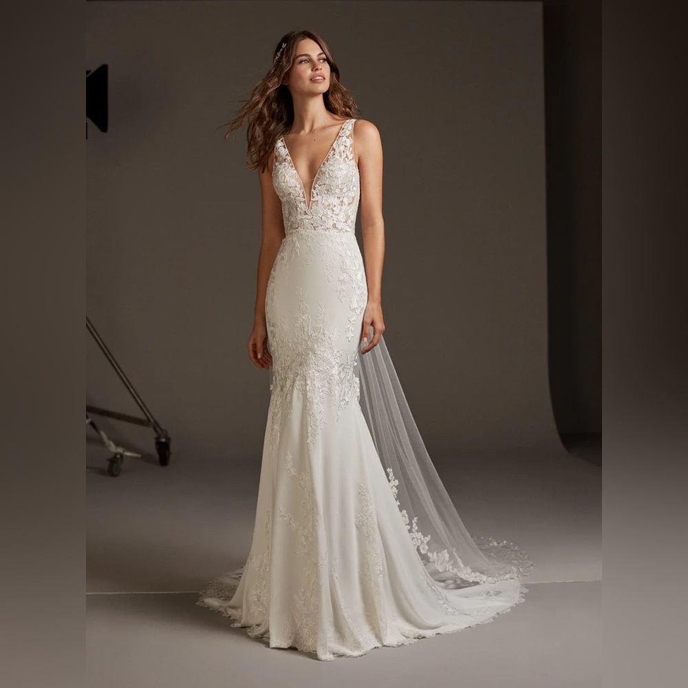 BNWT Pronovias Wedding Dress Size 18 (Street Size 10–12) Includes Matching Veil!